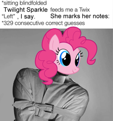 Size: 633x680 | Tagged: safe, edit, editor:pony-berserker, vector edit, pinkie pie, g4, bondage, meme, straitjacket, twix, vector