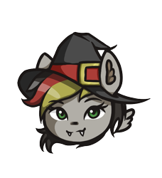 Size: 637x697 | Tagged: safe, artist:printik, oc, oc only, oc:anja snow, pegasus, pony, blob, halloween, hat, holiday, pegasus oc, simple background, solo, transparent background, witch, witch hat