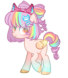 Size: 1514x1740 | Tagged: safe, artist:anno酱w, oc, oc only, pegasus, pony, base used, bow, curly hair, rainbow, short hair, short tail, simple background, smiling, solo, tail, transparent background