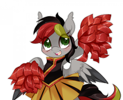 Size: 1920x1566 | Tagged: safe, artist:loyaldis, oc, oc only, oc:anja snow, pegasus, pony, cheering, cheerleader, cheerleader outfit, clothes, pegasus oc, simple background, skirt, solo, spread wings, transparent background, wings