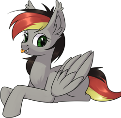 Size: 1589x1556 | Tagged: safe, artist:sesek, oc, oc only, oc:anja snow, pegasus, pony, full body, looking at you, pegasus oc, simple background, sitting, solo, tongue out, white background