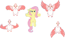 Size: 1169x683 | Tagged: safe, artist:pascalmulokozi2, edit, edited screencap, screencap, fluttershy, bird, flamingo, pegasus, pony, g4, the ending of the end, background removed, female, flying, mare, not a vector, simple background, solo, transparent background