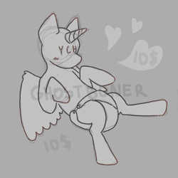 Size: 2048x2048 | Tagged: safe, artist:ghostboner, pony, any race, commission, diaper, diaper fetish, fetish, high res, non-baby in diaper, solo, ych example, ych sketch, your character here