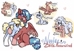Size: 4096x2807 | Tagged: safe, artist:opalacorn, oc, oc:blitz razorwind, oc:nootaz, butterfly, pegasus, pony, unicorn, biting, boop, coat markings, commission, female, freckles, hair bite, heart, hug, male, mare, mating dance, noseboop, oc x oc, open mouth, open smile, ponies riding ponies, riding, shipping, simple background, smiling, socks (coat markings), spread wings, stallion, straight, white background, wings