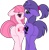 Size: 689x696 | Tagged: safe, artist:lilylocket, artist:muhammad yunus, oc, oc only, oc:annisa trihapsari, oc:violetta cuddles belle, earth pony, pony, unicorn, adorasexy, annibutt, base used, butt, butt focus, butt to butt, butt touch, cute, duo, duo female, earth pony oc, female, lesbian, looking at you, looking back, looking back at you, mare, plot, plot pair, ponytail, sexy, simple background, smiling, smiling at you, sultry pose, transparent background