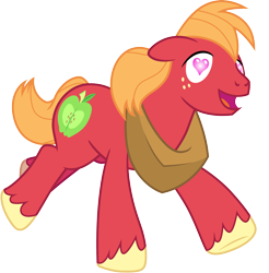 Size: 3000x3044 | Tagged: safe, alternate version, artist:cloudy glow, big macintosh, earth pony, pony, g4, .ai available, heart, heart eyes, high res, male, simple background, solo, stallion, transparent background, vector, wingding eyes