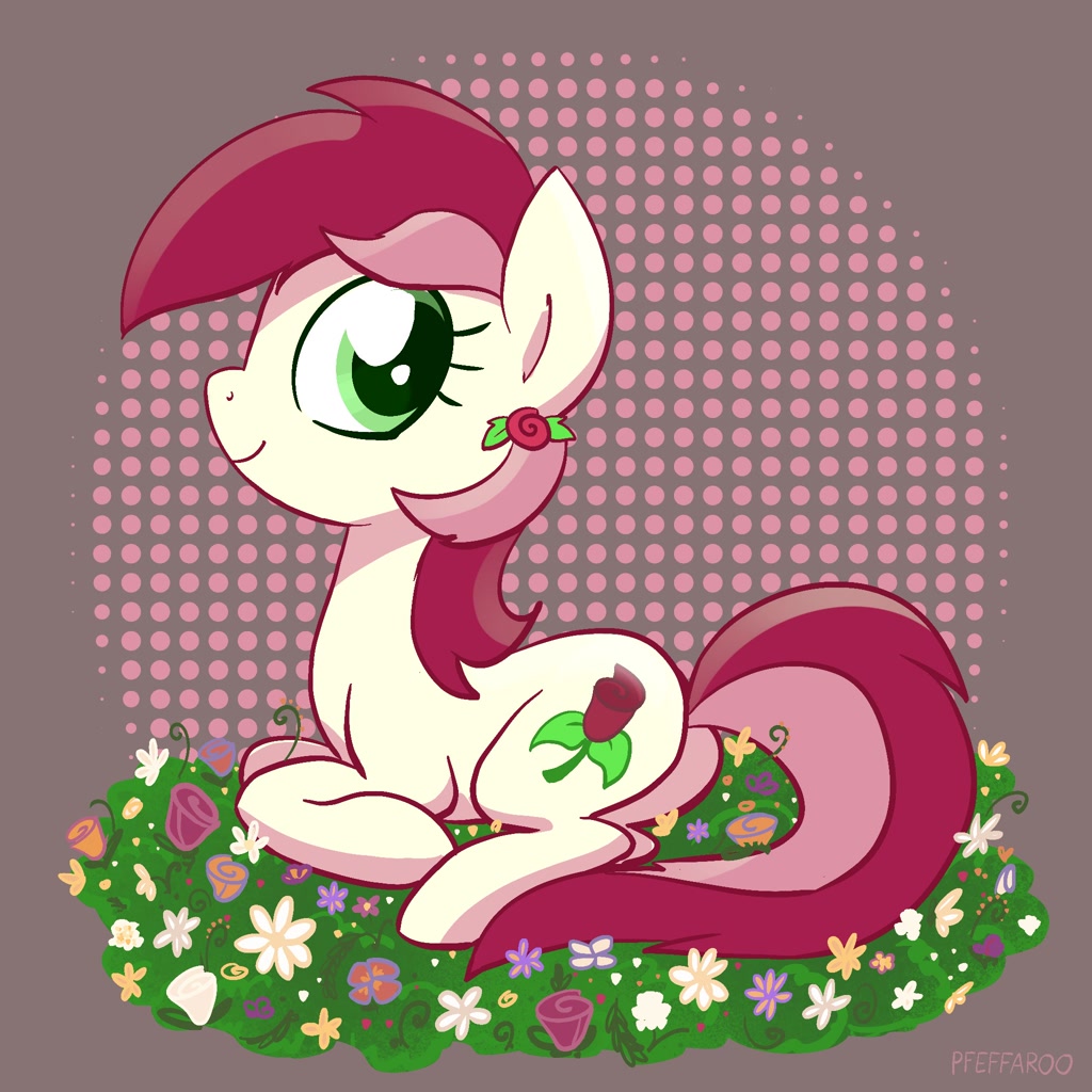 3134888 Safe Artist Pfeffaroo Roseluck Earth Pony Pony G4 Cute