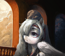 Size: 3250x2801 | Tagged: safe, artist:rvsd, oc, oc only, pegasus, pony, cloud, female, high res, lidded eyes, mare, solo