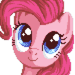 Size: 2000x2000 | Tagged: safe, artist:pix3m, pinkie pie, earth pony, pony, g4, bust, high res, pixel art, portrait, simple background, solo, transparent background