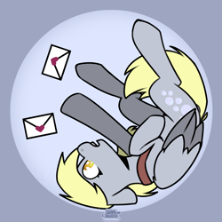 Size: 2894x2894 | Tagged: source needed, safe, artist:jellysketch, derpy hooves, pegasus, pony, g4, bubble, colored pupils, envelope, female, high res, in bubble, letter, mail, mare, solo