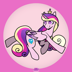 Size: 2894x2894 | Tagged: safe, artist:jellysketch, princess cadance, alicorn, pony, g4, bubble, female, high res, in bubble, mare, smiling, solo