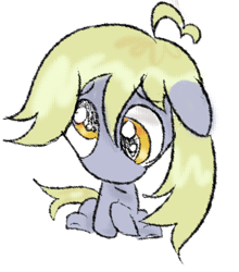 Size: 387x439 | Tagged: safe, artist:anonymare, derpy hooves, pegasus, pony, g4, cute, derpabetes, floppy ears, simple background, solo, white background