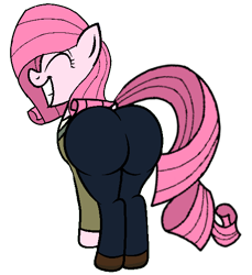 Size: 529x578 | Tagged: safe, artist:muhammad yunus, oc, oc only, oc:annisa trihapsari, earth pony, pony, adorasexy, annibutt, butt, clothes, crossover, cute, dock, don (total drama), earth pony oc, eyes closed, female, grin, gritted teeth, happy, large butt, mare, medibang paint, plot, rearing, sexy, simple background, smiling, solo, tail, teeth, total drama, total drama presents the ridonculous race, transparent background