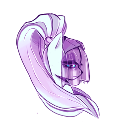 Size: 1000x1000 | Tagged: safe, artist:lonp, coloratura, earth pony, pony, g4, bust, countess coloratura, eyeshadow, female, lidded eyes, makeup, ponytail, profile, simple background, solo, veil, white background
