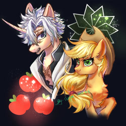 Size: 1280x1280 | Tagged: safe, artist:shu-jeantte, applejack, pony, unicorn, g4, ponified