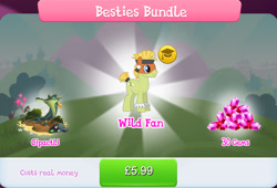 Size: 1264x860 | Tagged: safe, gameloft, cipactli, escoba verde, pony, unicorn, g4, my little pony: magic princess, bundle, bush, clothes, costs real money, costume, ear piercing, earring, english, face paint, gem, headband, horn, jewelry, male, mobile game, mud, numbers, piercing, sale, solo, stallion, text