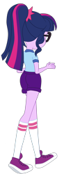 Size: 1512x4110 | Tagged: safe, artist:gmaplay, sci-twi, twilight sparkle, human, equestria girls, g4, my little pony equestria girls: legend of everfree, ass, butt, camp everfree outfits, clothes, converse, female, legs, sci-twibutt, shoes, shorts, simple background, socks, solo, transparent background, twibutt, vector