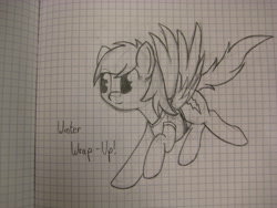 Size: 1280x960 | Tagged: safe, artist:ask-fleetfoot, fleetfoot, pony, g4, graph paper, monochrome, solo, traditional art