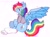 Size: 2048x1530 | Tagged: safe, artist:spookyfoxinc, rainbow dash, pegasus, pony, g4, :p, blue wings, clothes, fluffy hair, hoodie, raised hoof, simple background, socks, solo, spread wings, tongue out, white background, wings