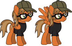 Size: 1908x1218 | Tagged: safe, artist:lightningbolt, derpibooru exclusive, pegasus, pony, g4, .svg available, cap, clothes, fall out boy, folded wings, glasses, hat, male, patrick stump, ponified, quadrupedal, shirt, show accurate, simple background, solo, spread wings, stallion, standing, svg, t-shirt, transparent background, vector, wings