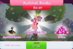 Size: 1266x853 | Tagged: safe, gameloft, carrot bun, pony, unicorn, g4, my little pony: magic princess, apron, bundle, bush, clothes, coin, costs real money, english, female, gem, horn, mare, mobile game, numbers, sale, solo, statue, text, treasure chest