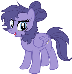 Size: 3243x3323 | Tagged: safe, artist:jaye, oc, oc only, oc:vylet, pegasus, pony, g4, fangs, hair bun, high res, show accurate, simple background, solo, transgender, transparent background, vector