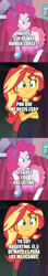 Size: 500x2817 | Tagged: safe, edit, edited screencap, screencap, pinkie pie, sunset shimmer, human, equestria girls, g4, my little pony equestria girls: better together, argentina, cinco de mayo, comic, human sunset, screencap comic, spanish, translated in the description