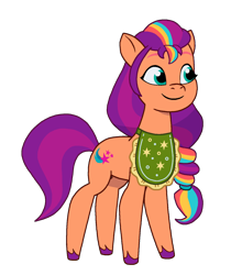 Size: 1398x1586 | Tagged: safe, artist:caseyben887, sunny starscout, earth pony, pony, foal food, g5, my little pony: tell your tale, spoiler:g5, spoiler:my little pony: tell your tale, spoiler:tyts01e38, apron, clothes, female, mane stripe sunny, mare, simple background, solo, transparent background