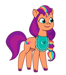 Size: 1398x1586 | Tagged: safe, artist:caseyben887, sunny starscout, earth pony, pony, g5, my little pony: tell your tale, spoiler:g5, apron, clothes, cute, female, mane stripe sunny, mare, simple background, solo, sunnybetes, transparent background