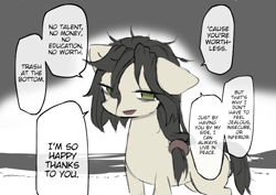 Size: 4093x2894 | Tagged: artist needed, source needed, safe, pony, 4chan, dishevelled, drawthread, female, mare, speech bubble, talking to viewer