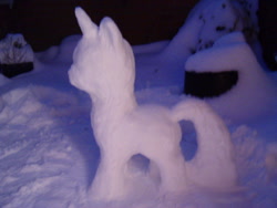 Size: 640x480 | Tagged: artist needed, safe, cold, ice, irl, netherlands, night, photo, snow, snow sculpture, snowpony, white, winter