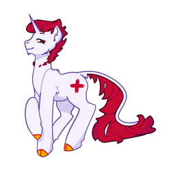 Size: 2147x2147 | Tagged: safe, artist:hederacea, hybrid, kirin, pony, unicorn, cel shading, cloven hooves, colored hooves, colored lineart, high res, knockout, ponified, shading, simple background, simple shading, solo, transformers, transformers prime, transparent background