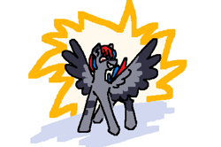 Size: 865x576 | Tagged: safe, artist:hederacea, pegasus, pony, ms paint, ponified, simple background, solo, starscream, transformers, white background