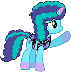 Size: 882x888 | Tagged: safe, artist:loladreamteam, artist:luminoussentry-bases, misty brightdawn, pony, unicorn, g4, g5, my little pony: make your mark, base used, clothes, coat markings, cute, fake cutie mark, female, g5 to g4, generation leap, looking to the right, mare, markings, mistybetes, raised hoof, simple background, socks (coat markings), solo, swimsuit, transparent background