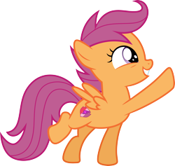 Size: 3168x3000 | Tagged: safe, artist:cloudy glow, scootaloo, pegasus, pony, crusaders of the lost mark, g4, .ai available, female, filly, foal, high res, simple background, solo, spread wings, transparent background, vector, wings