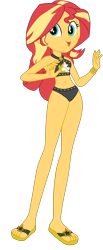 Size: 1900x4612 | Tagged: safe, artist:gmaplay, sunset shimmer, human, equestria girls, equestria girls series, g4, x marks the spot, beach shorts swimsuit, belly button, clothes, female, simple background, solo, sunset shimmer's beach shorts swimsuit, swimsuit, transparent background