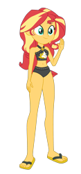 Size: 1900x4066 | Tagged: safe, artist:gmaplay, sunset shimmer, human, equestria girls, g4, my little pony equestria girls: better together, x marks the spot, beach shorts swimsuit, belly button, clothes, female, simple background, solo, sunset shimmer's beach shorts swimsuit, swimsuit, transparent background