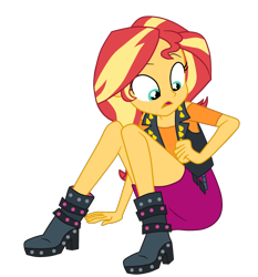 Size: 1900x2043 | Tagged: safe, artist:gmaplay, sunset shimmer, human, equestria girls, equestria girls specials, g4, my little pony equestria girls: better together, my little pony equestria girls: forgotten friendship, ass, boots, butt, clothes, cute, female, legs, shimmerbetes, shoes, simple background, skirt, solo, transparent background