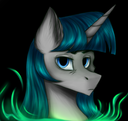Size: 1362x1288 | Tagged: safe, artist:darklight1315, idw, stygian, pony, unicorn, g4, legends of magic, spoiler:comic, alternate universe, ear fluff, evil counterpart, looking at you, male, solo, stallion