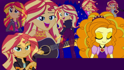 Size: 3000x1688 | Tagged: safe, edit, editor:ktd1993, adagio dazzle, sunset shimmer, human, equestria girls, g4, ass, bunset shimmer, butt, female, jack black, lesbian, musical instrument, peaches (song), piano, reference, ship:sunsagio, shipping, super mario bros., the super mario bros. movie