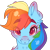 Size: 2500x2500 | Tagged: safe, artist:bananasplitedy, rainbow dash, pegasus, pony, g4, blushing, bust, female, heart, heart eyes, high res, looking at you, makeup, mare, portrait, simple background, solo, transparent background, wingding eyes