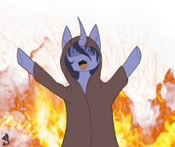 Size: 3100x2600 | Tagged: safe, oc, oc only, pony, unicorn, fire, high res, ponysona, shitposting, simple background, solo, transparent background