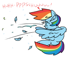 Size: 9408x7648 | Tagged: artist needed, safe, rainbow dash, pegasus, pony, g4, backwards, blowing, feather, female, funny, humor, mare, movement, mucus, nostrils, particles, png, simple background, sneezing, snot, solo, transparent background, wings