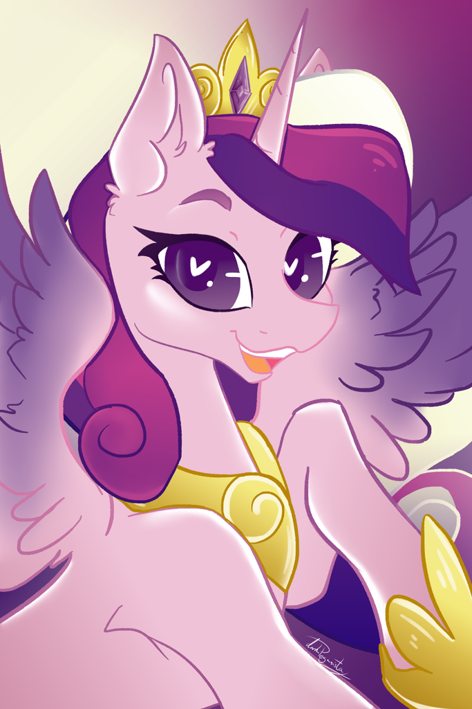 [:d,alicorn,bust,clothes,collar,crown,digital art,eyebrows,eyelashes,female,gem,gold,happy,heart,heart eyes,high res,jewelry,looking at you,mare,multicolored hair,open mouth,pony,portrait,princess cadance,raised hoof,royalty,safe,shading,shoes,signature,simple background,solo,teeth,wingding eyes,wings,regalia,colored lineart,ear fluff,highlights,gradient background,gradient wings,abstract background,derpibooru exclusive,shiny skin,krita,purple eyes,hoof shoes,smiling,colored wings,spread wings,smiling at you,pink coat,wall of tags,curly mane,waist up,half body,colored pupils,feathered wings,gradient hair,multicolored mane,shiny mane,open smile,artist:dankpegasista,purple wings]