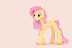 Size: 1715x1133 | Tagged: safe, artist:pascal571, fluttershy, pegasus, pony, g4, beige background, cute, female, mare, missing cutie mark, shyabetes, simple background, solo, unshorn fetlocks