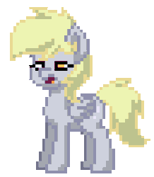 Size: 768x880 | Tagged: safe, artist:asiandra dash, derpy hooves, pegasus, pony, pony town, g4, >.<, ><, animated, eyes closed, gif, open mouth, pixel art, simple background, sneezing, solo, transparent background, wings