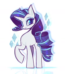 Size: 1466x1658 | Tagged: safe, artist:qwennondeathdie, rarity, pony, unicorn, g4, female, mare, raised hoof, simple background, solo, white background