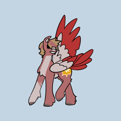 Size: 1280x1280 | Tagged: safe, artist:hederacea, pegasus, pony, grian, mcyt, ponified, simple background, solo