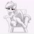 Size: 1464x1506 | Tagged: safe, artist:pabbley, rainbow dash, pegasus, pony, g4, armchair, bedroom eyes, belly button, chair, cute, dashabetes, eyebrows, eyebrows visible through hair, female, grayscale, looking at you, mare, monochrome, partial color, simple background, sitting, smiling, smiling at you, solo, white background, wide hips