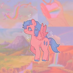 Size: 1440x1440 | Tagged: safe, artist:ariariari.png, firefly, pegasus, pony, g1, bow, hairclip, solo, tail, tail bow